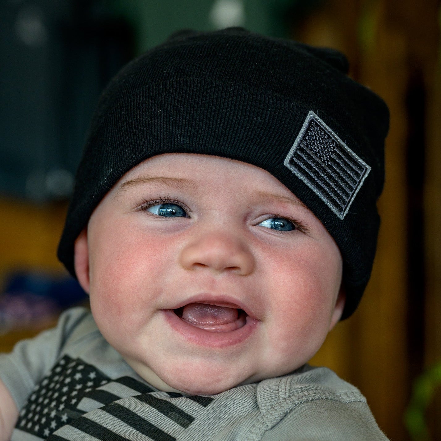 American Flag Beanie - Black