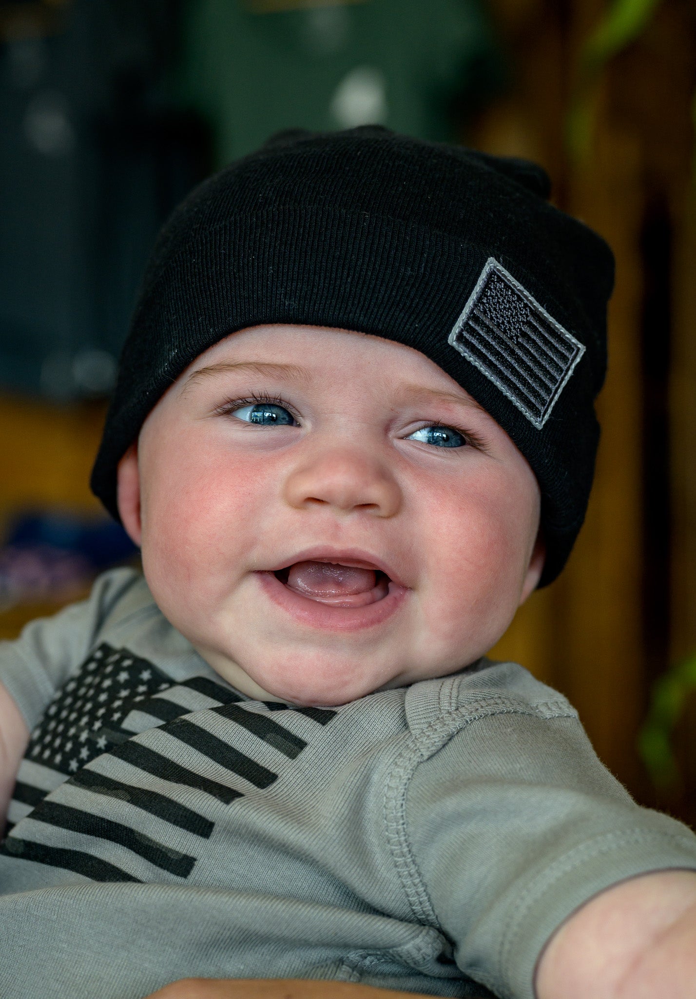 American Flag Beanie - Black