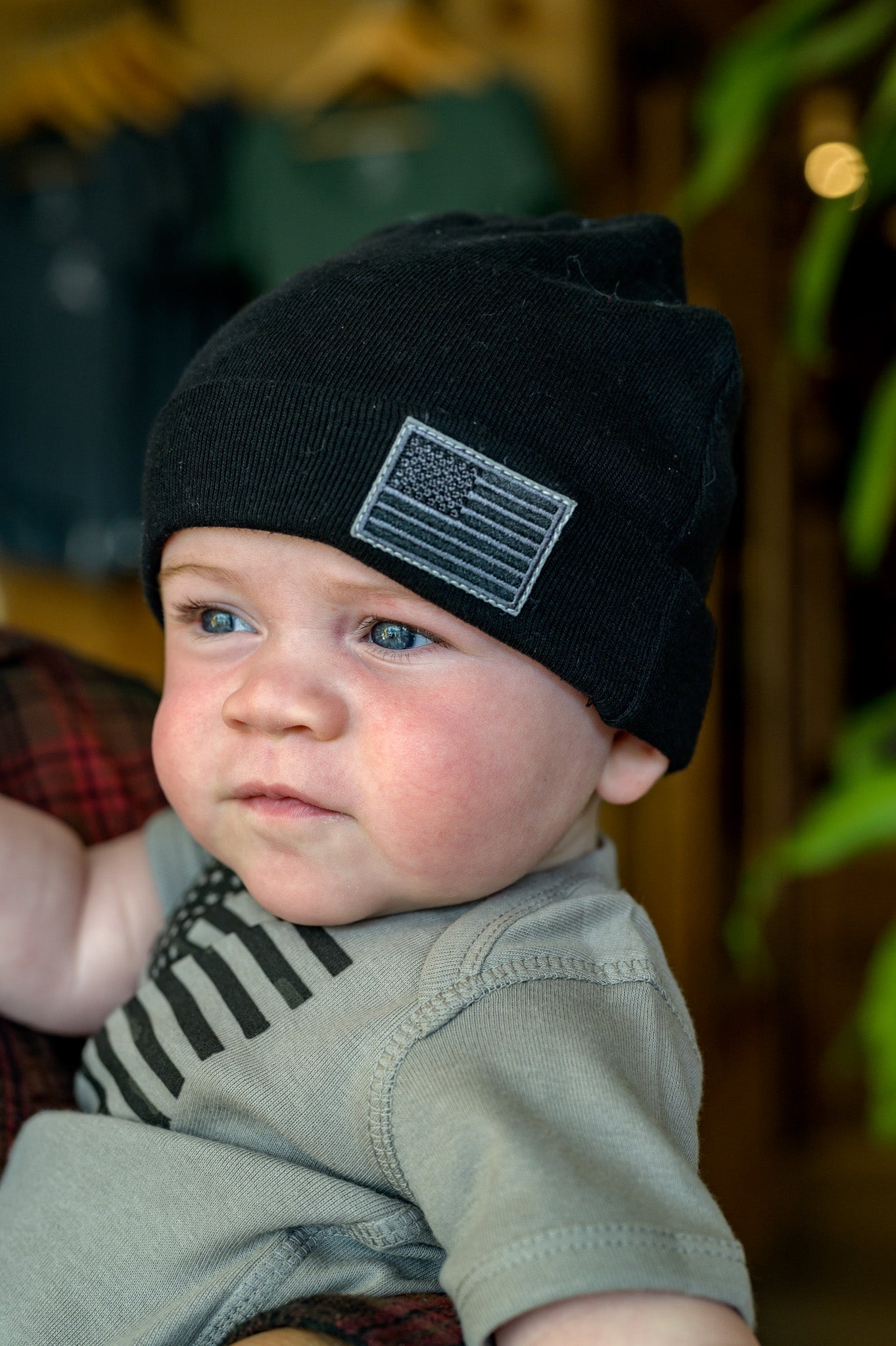 American Flag Beanie - Black