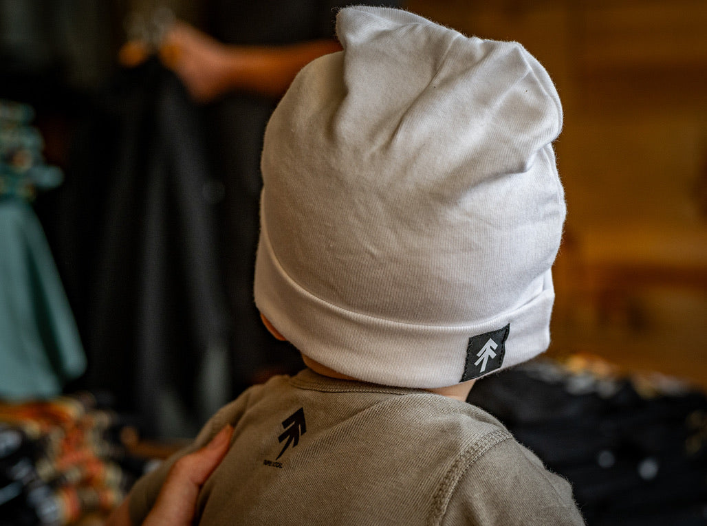 American Flag Beanie - White