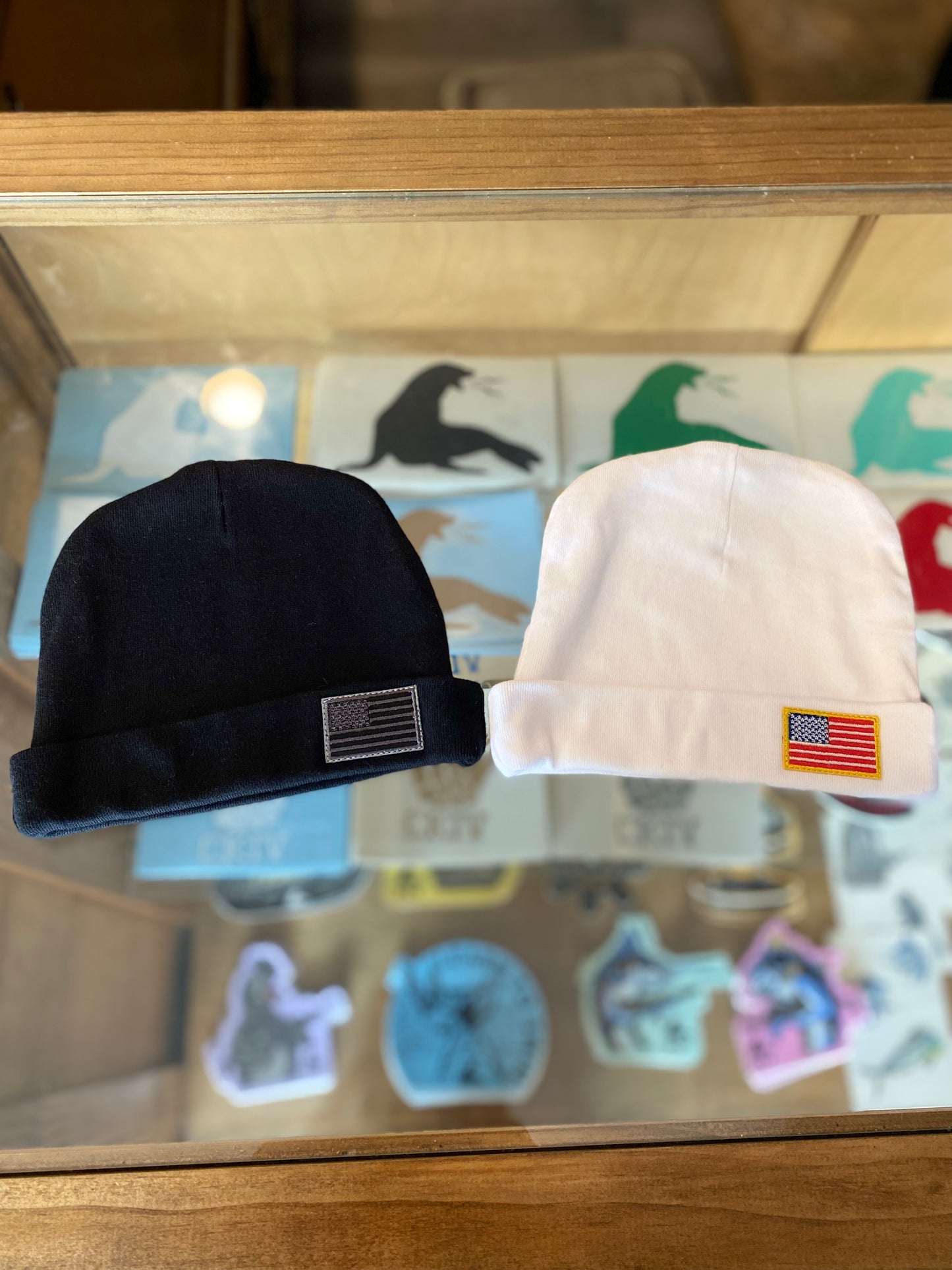 American Flag Beanie - Black