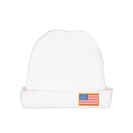 American Flag Beanie - White